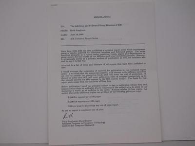 Memo: "ICR Technical Report Series"