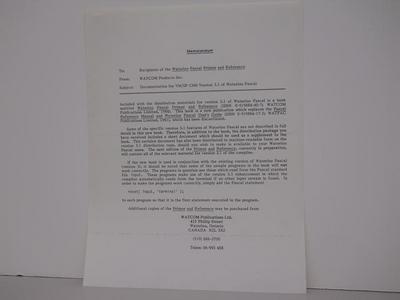 Memo: "Documentation for VM/SP CMS Version 3.1 of Waterloo Pascal"