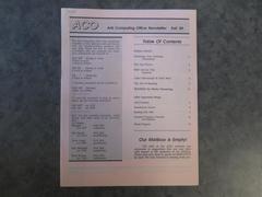 Arts Computing office Newsletter Fall '89