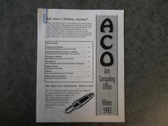 Arts Computing Office Winter 1993 Newsletter