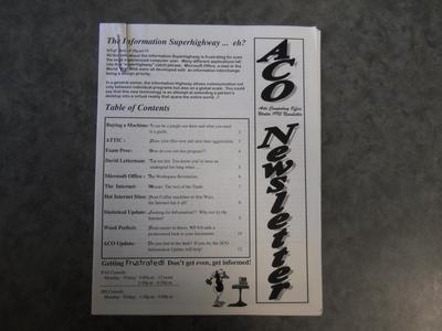 Arts Computing Office Newsletter Winter 1995