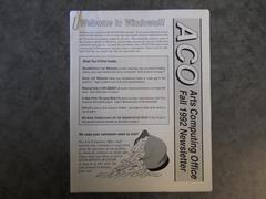 Arts Computing Office Fall 1992 Newsletter