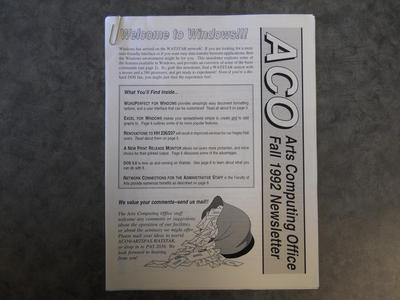 Arts Computing Office Fall 1992 Newsletter