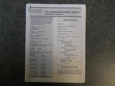 Arts Computing Office Newsletter Spring '91