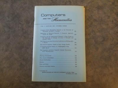 Computers and the Humanities Vol. 3, No. 3, January 1969