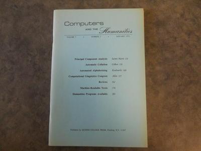 Computers and the Humanities Vol. 7, No. 3, January 1973