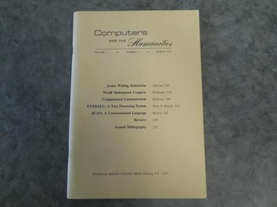Computers and the Humanities Vol. 6, No. 4, March 1971