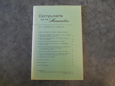 Computers and the Humanities Vol. 3, No. 1, September 1968