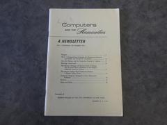 Computers and the Humanities Vol. 1, No. 2, November 1966