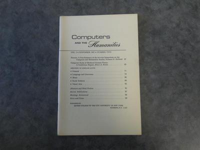 Computers and the Humanities Vol. 2, No. 2, November 1967