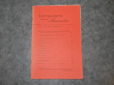 Computers and the Humanities Vol. 3, No. 5, May 1969