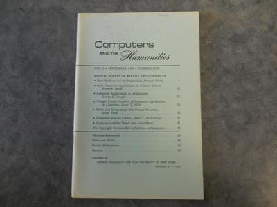 Computers and the Humanities Vol. 2, No.1, September 1967