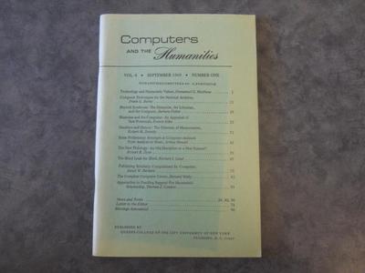 Computers and the Humanities Vol. 4, No. 1, September 1969