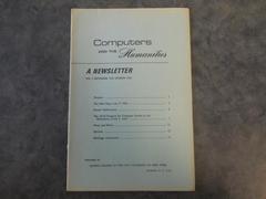 Computers and the Humanities Vol. 1, No. 1, September 1966