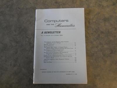 Computers and the Humanities Vol. 1, No. 3, January 1967