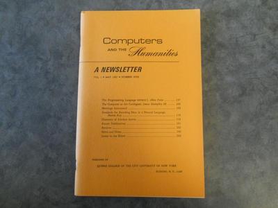Computers and the Humanities Vol. 1, No. 5, May 1967