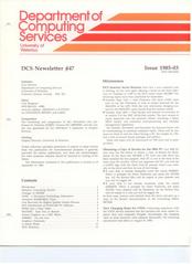 Department of Computer Services Newsletter #47