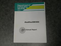 Department of Computer Services Annual Report 1987/1988 with DCS Memorandum