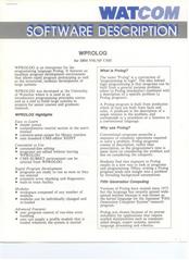 WATCOM Software Description WPROLOG for IBM VM/SP CMS