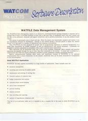 WATCOM Software Description of WATFILE Data Management System