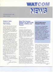 WATCOM News November/December 1986