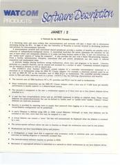 WATCOM Software Description of Janet / 2