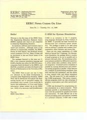 EERC News Issue No. 1: EERC News Comes On Line