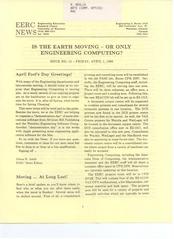 EERC News Issue No. 13: Is the Earth Moving - Or Only Engineering Computing?