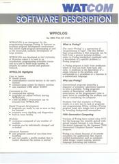 WATCOM Software Description of WPROLOG