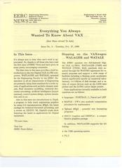 EERC News Issue No. 2: Everything You Always Wanted To Know About VAX (But Were Afraid to Ask)